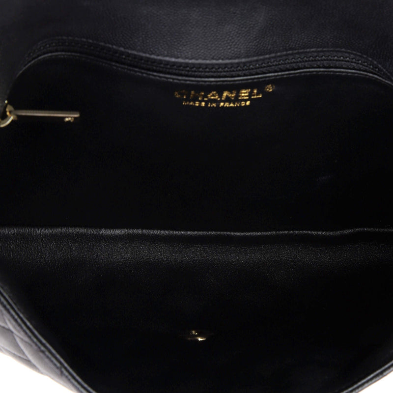 Classic Flap Clutch Quilted Caviar