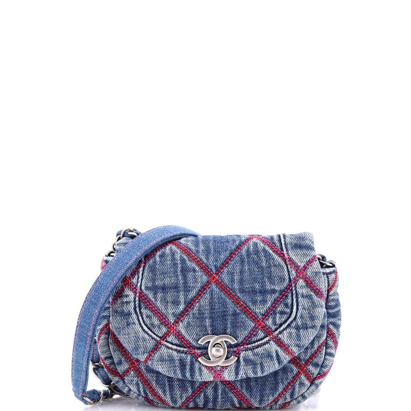 Coco Beach Messenger Bag Quilted Denim