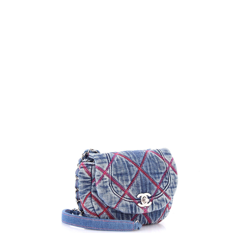 Coco Beach Messenger Bag Quilted Denim