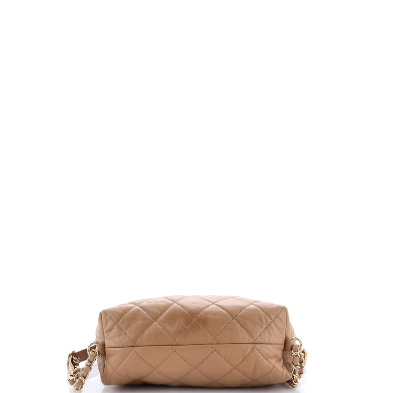 Cc Zip Backpack Hobo Quilted Lambskin