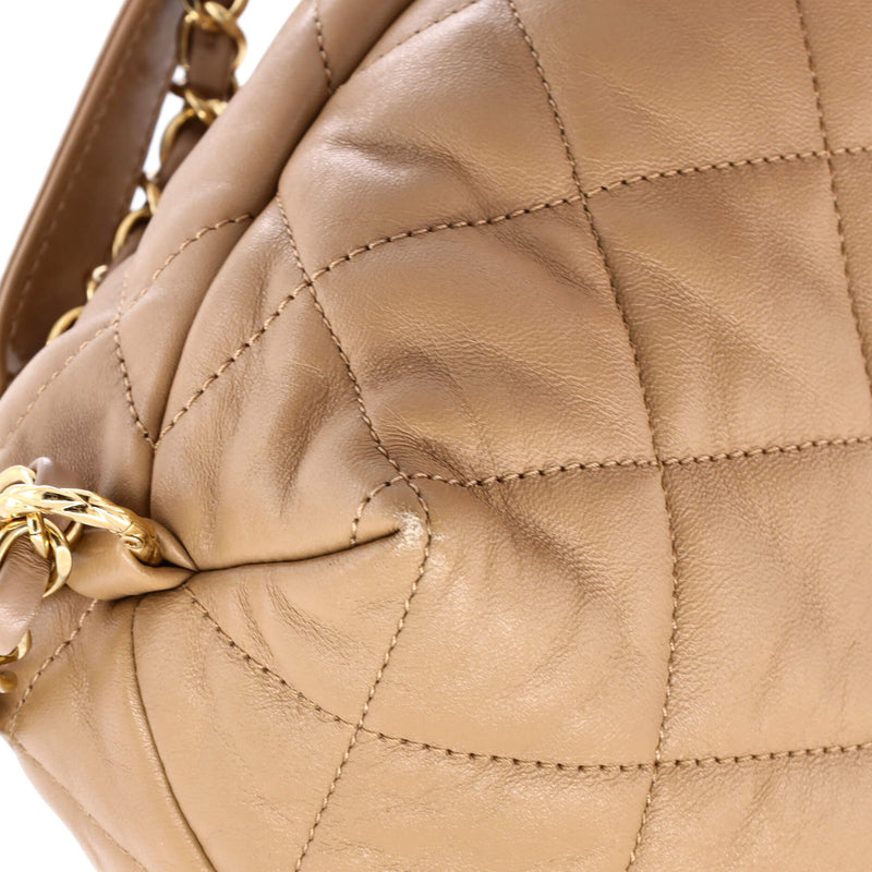 Cc Zip Backpack Hobo Quilted Lambskin