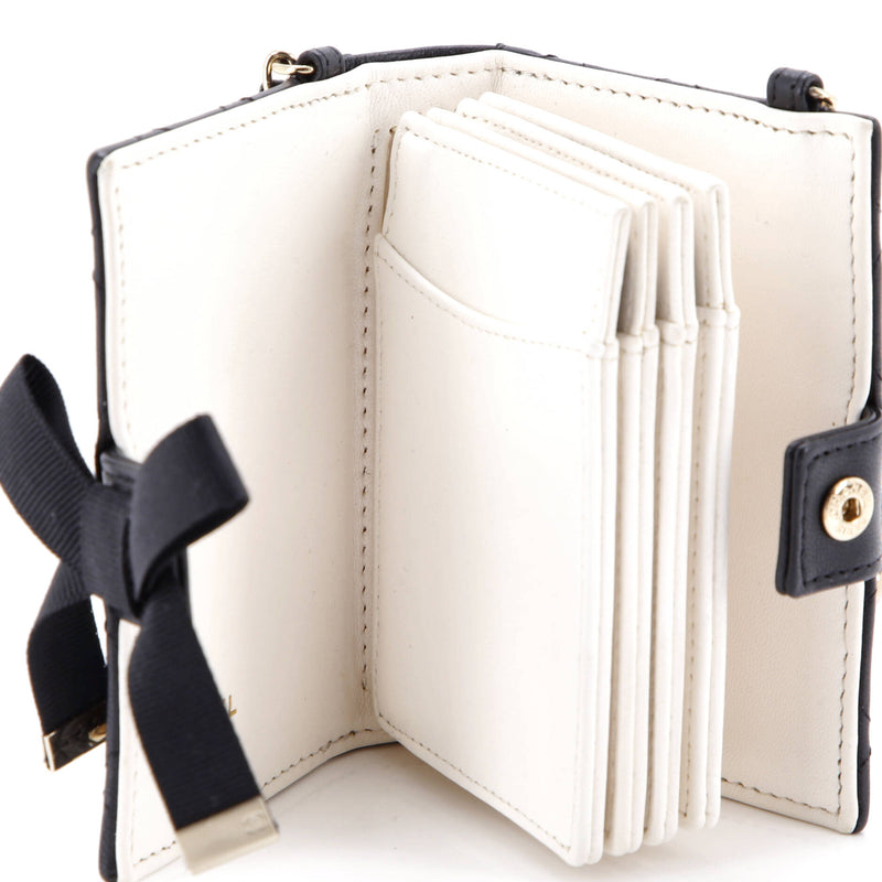 Cc Book Card Holder With Chain Quilted