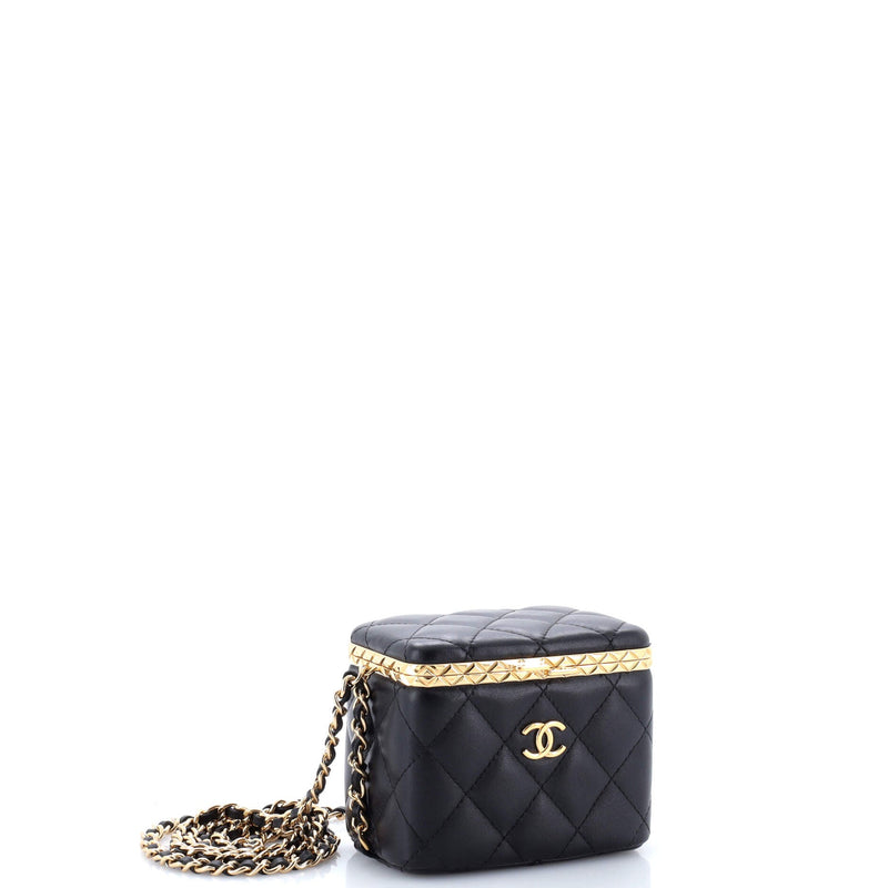 Lock Frame Vanity Case With Chain