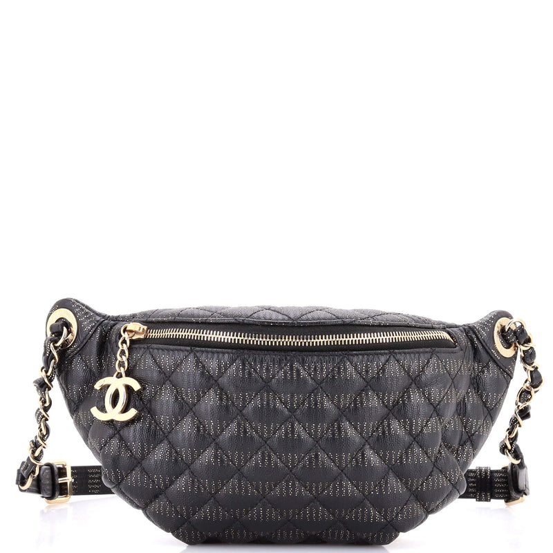 Banane Waist Bag Quilted Leather