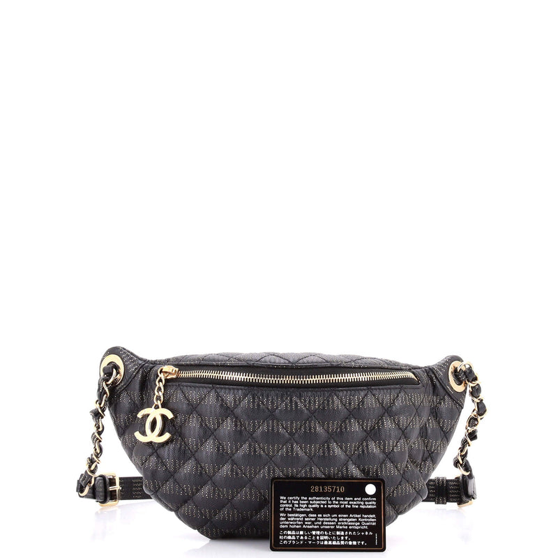 Banane Waist Bag Quilted Leather