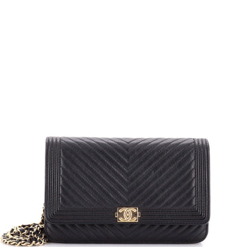 Boy Wallet On Chain Chevron Lambskin