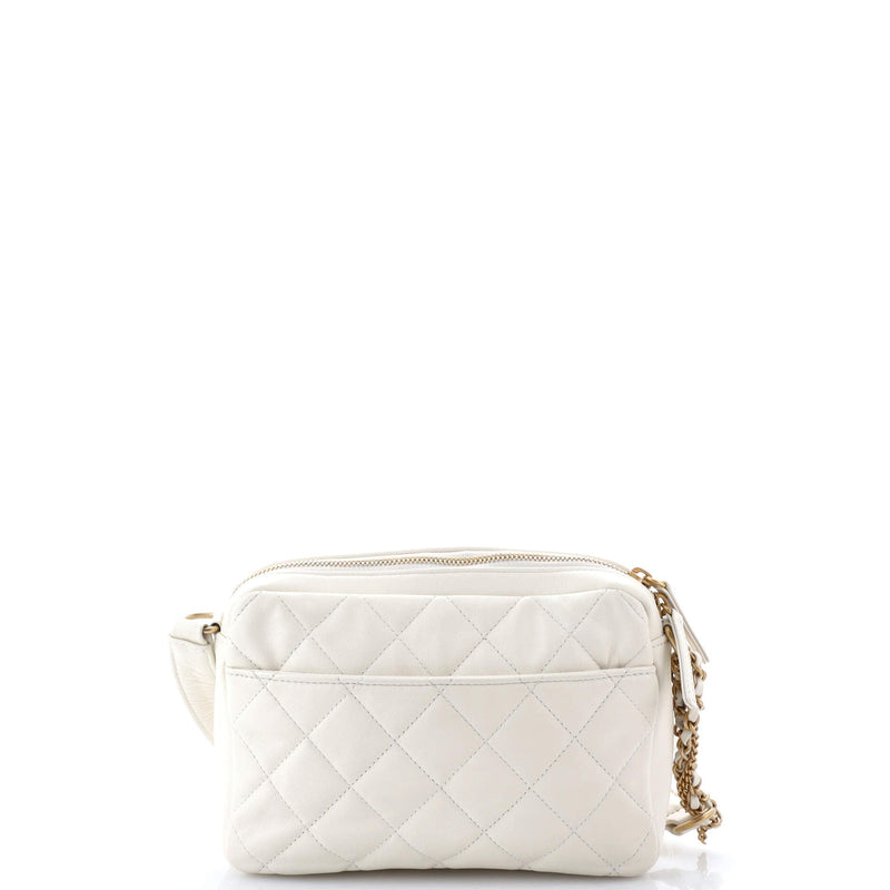 Logo Twin Pockets Chain Camera Case