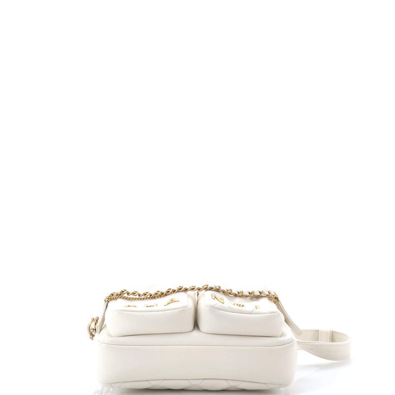 Logo Twin Pockets Chain Camera Case