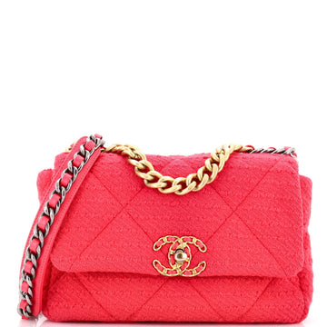 19 Flap Bag Quilted Tweed Medium