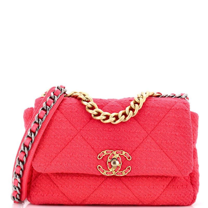 19 Flap Bag Quilted Tweed Medium