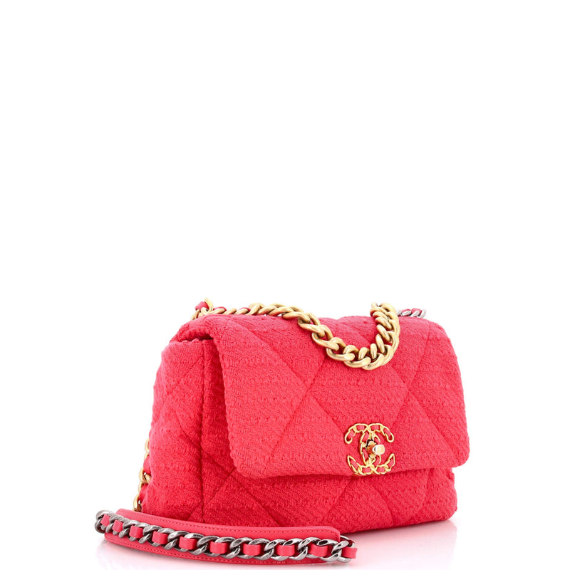 19 Flap Bag Quilted Tweed Medium