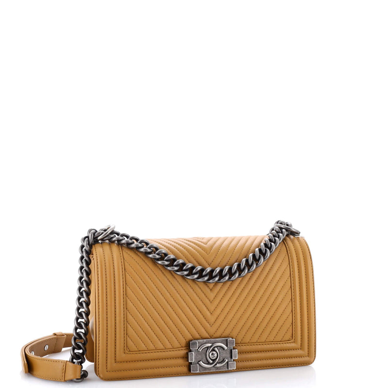 Boy Flap Bag Chevron Wrinkled Lambskin