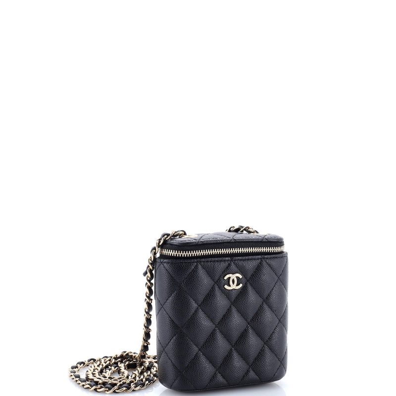 Vertical Classic Vanity Case With Chain