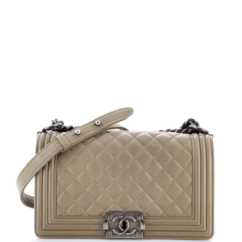 Boy Flap Bag Quilted Lambskin Old Medium