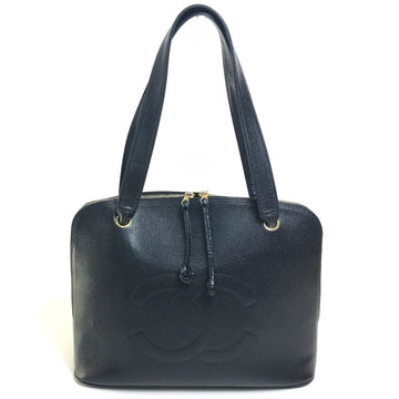 Vintage Timeless Zip Tote Caviar Medium