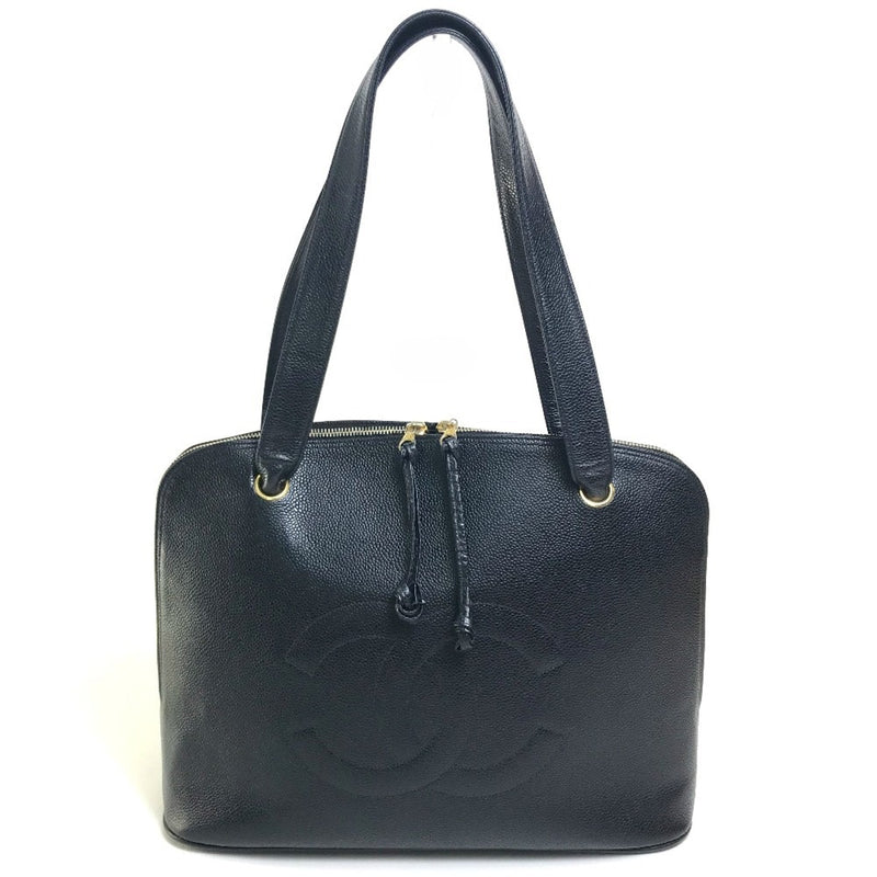 Vintage Timeless Zip Tote Caviar Medium