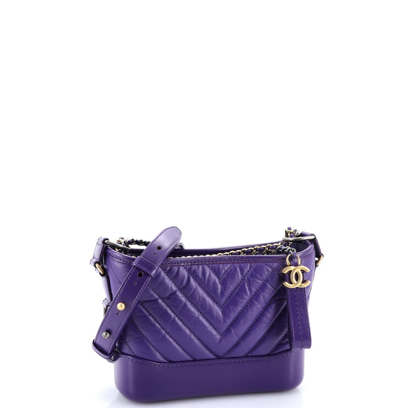 Gabrielle Hobo Chevron Aged Calfskin
