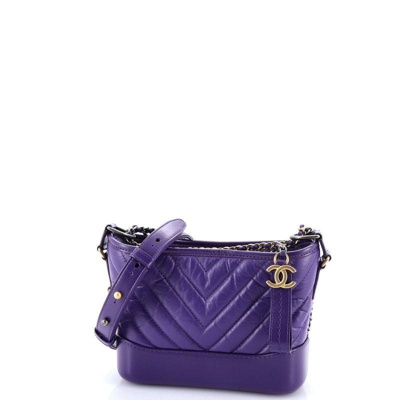 Gabrielle Hobo Chevron Aged Calfskin