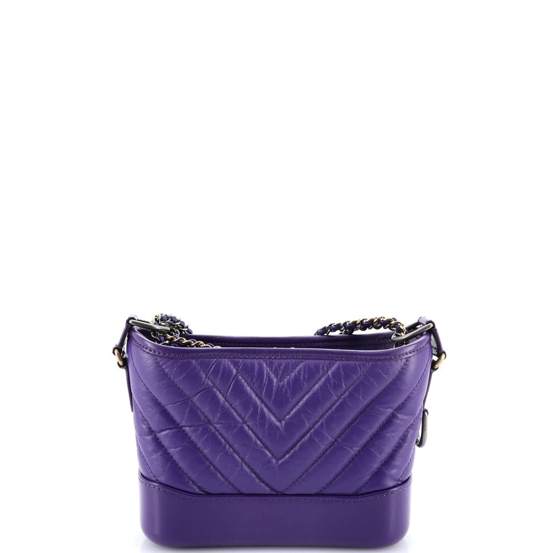 Gabrielle Hobo Chevron Aged Calfskin