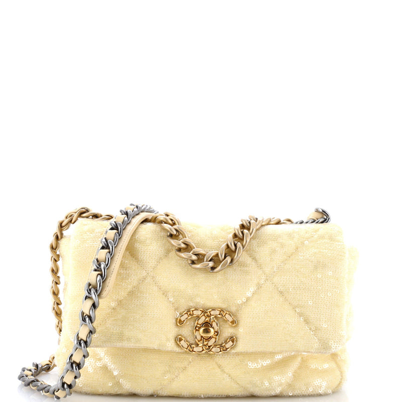 19 Flap Bag Quilted Sequins Medium