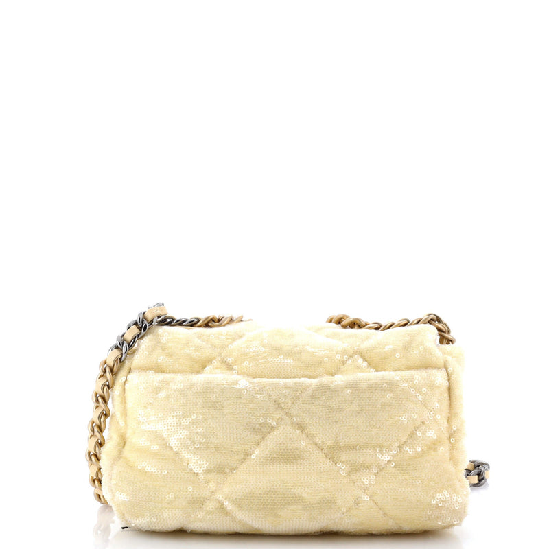 19 Flap Bag Quilted Sequins Medium