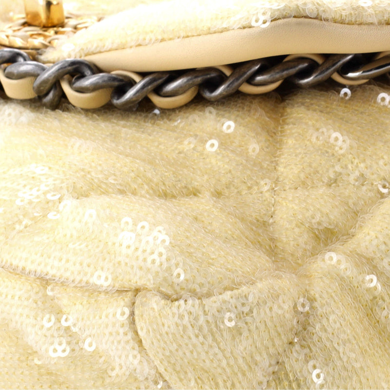 19 Flap Bag Quilted Sequins Medium