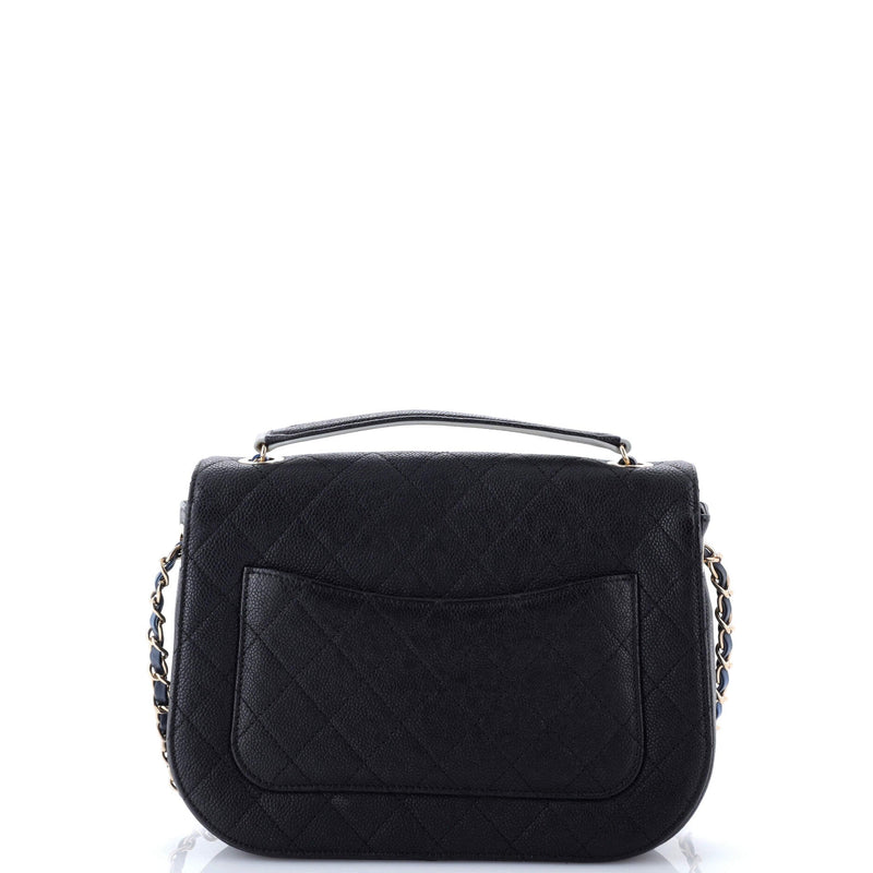 Thread Around Flap Bag Quilted Caviar