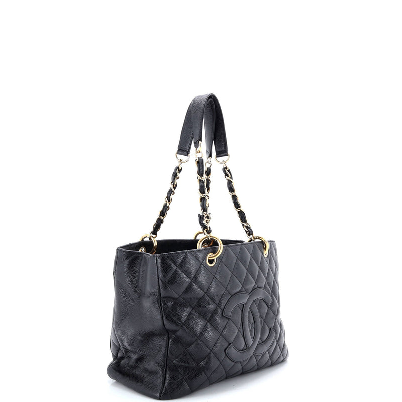 Grand Shopping Tote Quilted Caviar