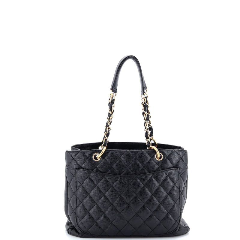 Grand Shopping Tote Quilted Caviar