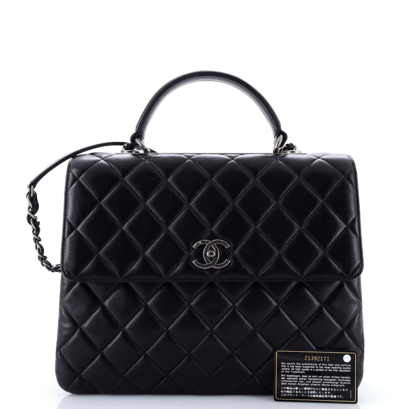 Trendy Cc Top Handle Bag Quilted