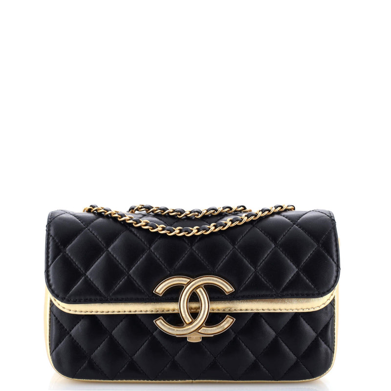 Cc Chic Double Flap Bag Quilted Lambskin