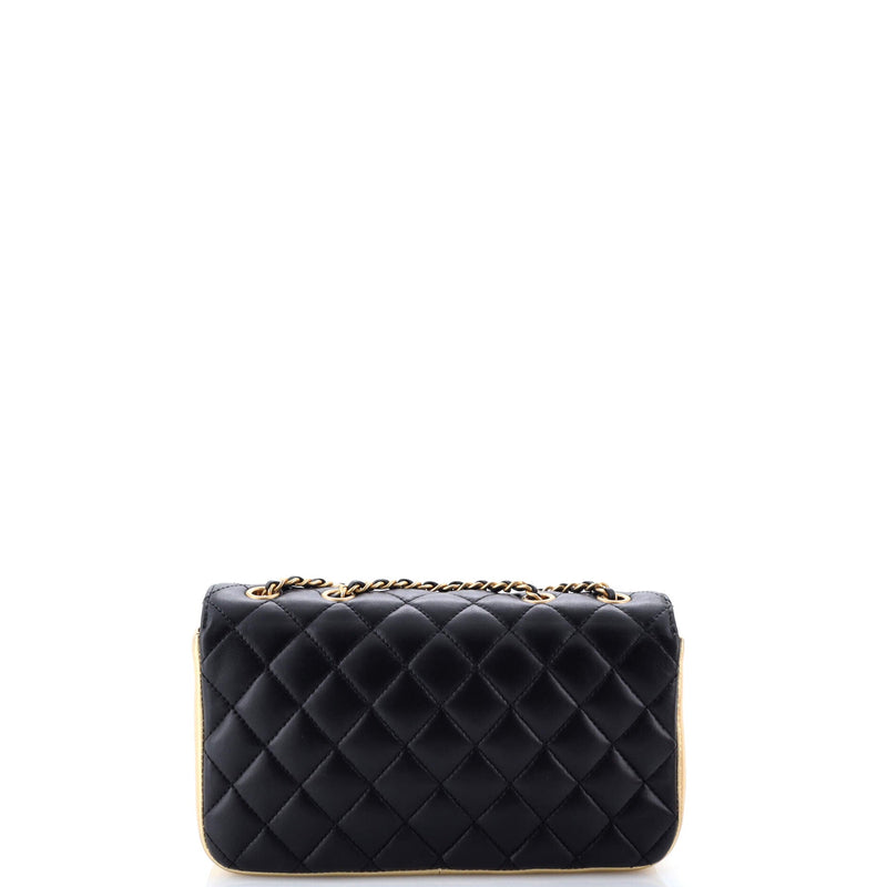 Cc Chic Double Flap Bag Quilted Lambskin