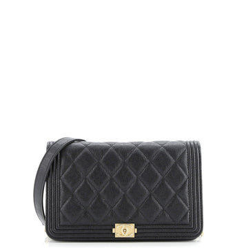 Boy Wallet On Chain Quilted Caviar