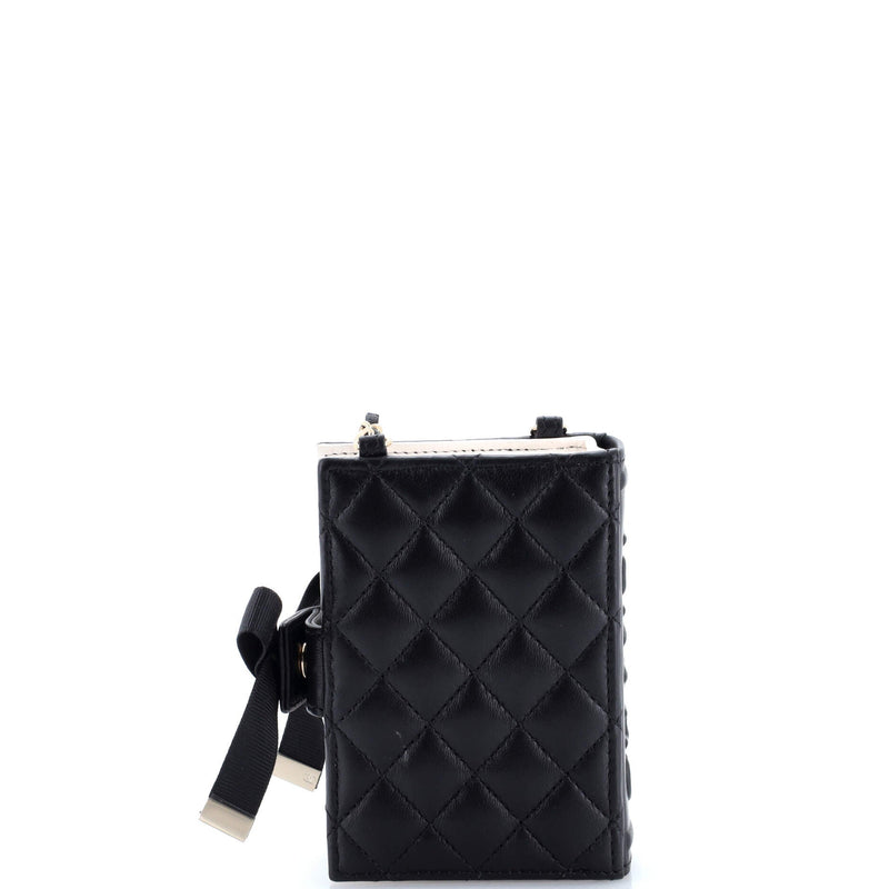 Cc Book Card Holder With Chain Quilted