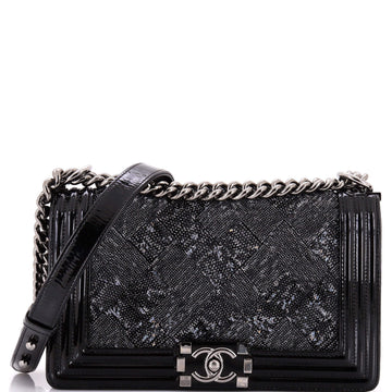 Boy Flap Bag Sequin With Patent Old