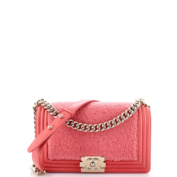 Boy Flap Bag Shearling With Leather Old