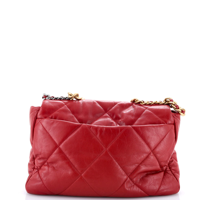 19 Flap Bag Quilted Leather Maxi