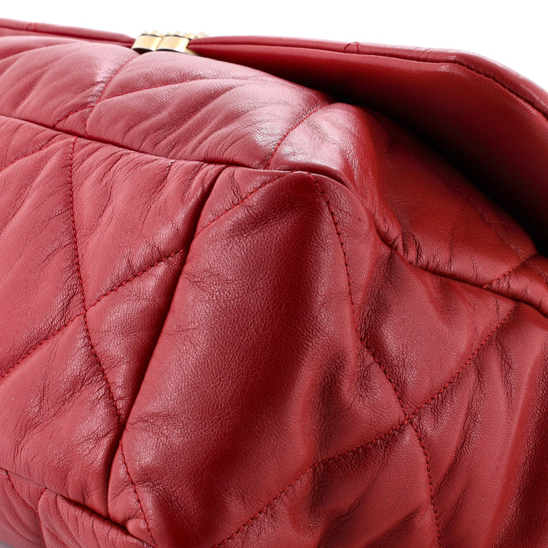 19 Flap Bag Quilted Leather Maxi