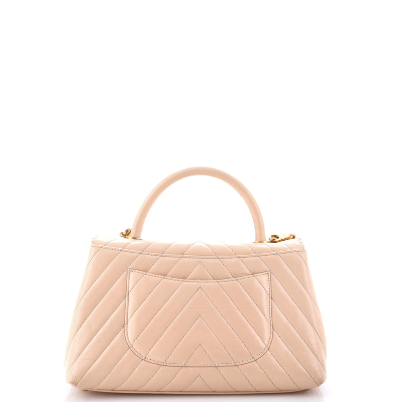 Coco Top Handle Bag Chevron Calfskin