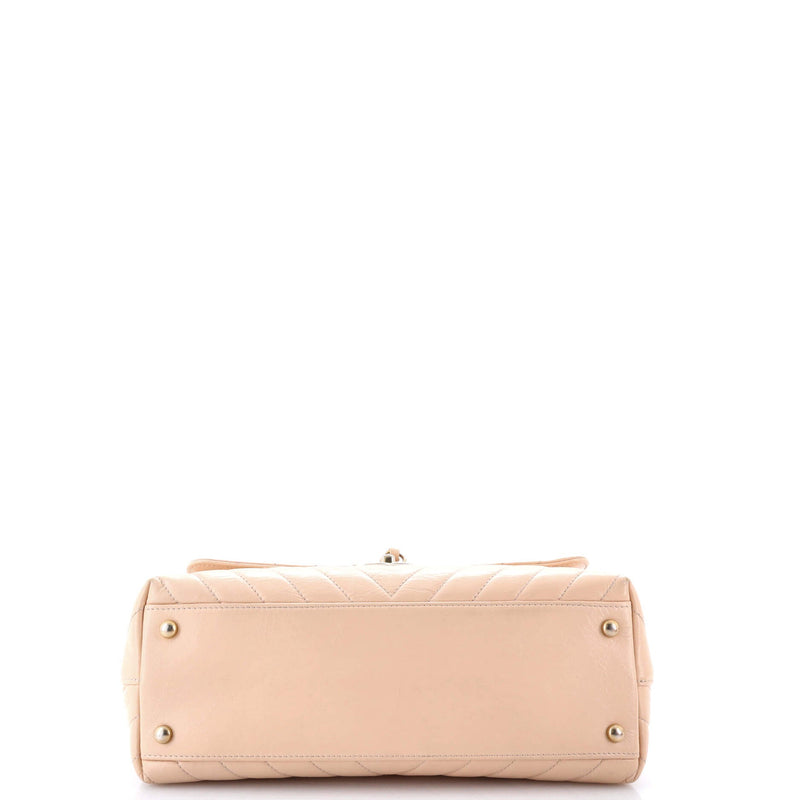 Coco Top Handle Bag Chevron Calfskin