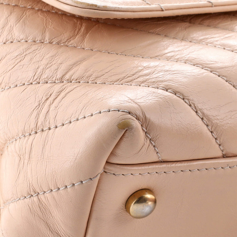 Coco Top Handle Bag Chevron Calfskin