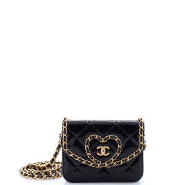 Chanel Heart Chain Flap Bag Quilted