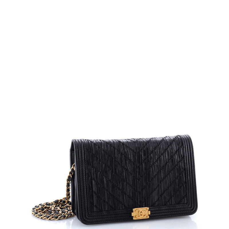 Coco Pleats Boy Wallet On Chain Pleated