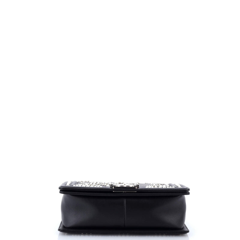 Boy Flap Bag Pearl Embellished Chevron