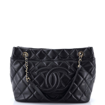 Timeless Cc Soft Tote Quilted Caviar