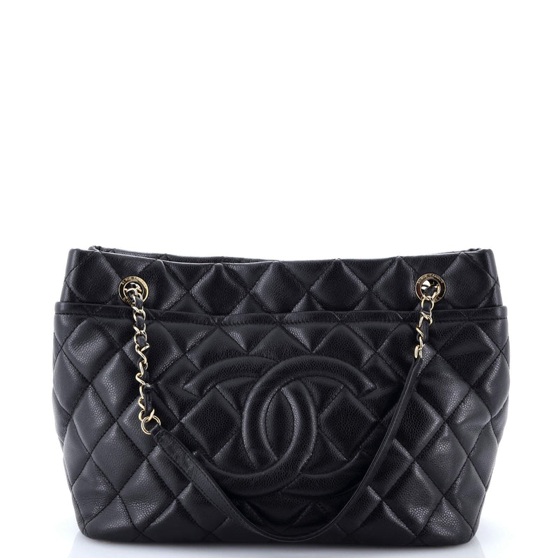 Timeless Cc Soft Tote Quilted Caviar