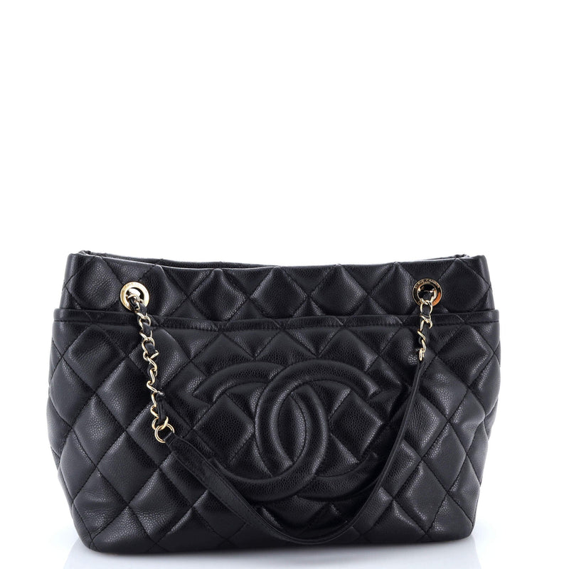 Timeless Cc Soft Tote Quilted Caviar