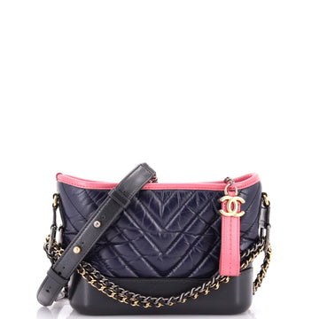 Gabrielle Hobo Chevron Aged Calfskin