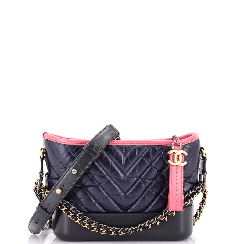 Gabrielle Hobo Chevron Aged Calfskin