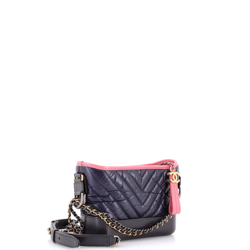 Gabrielle Hobo Chevron Aged Calfskin